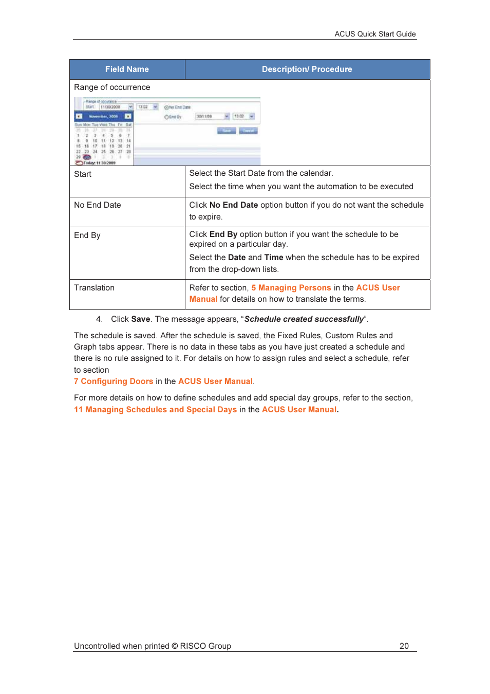 RISCO Group ACUS User Manual | Page 21 / 56