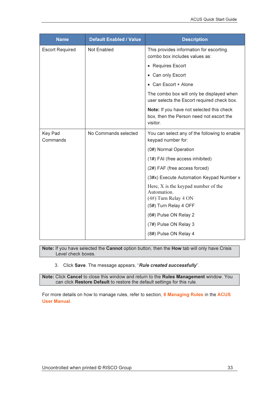 RISCO Group ACUS User Manual | Page 34 / 56