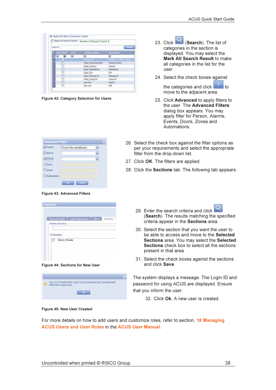 RISCO Group ACUS User Manual | Page 39 / 56