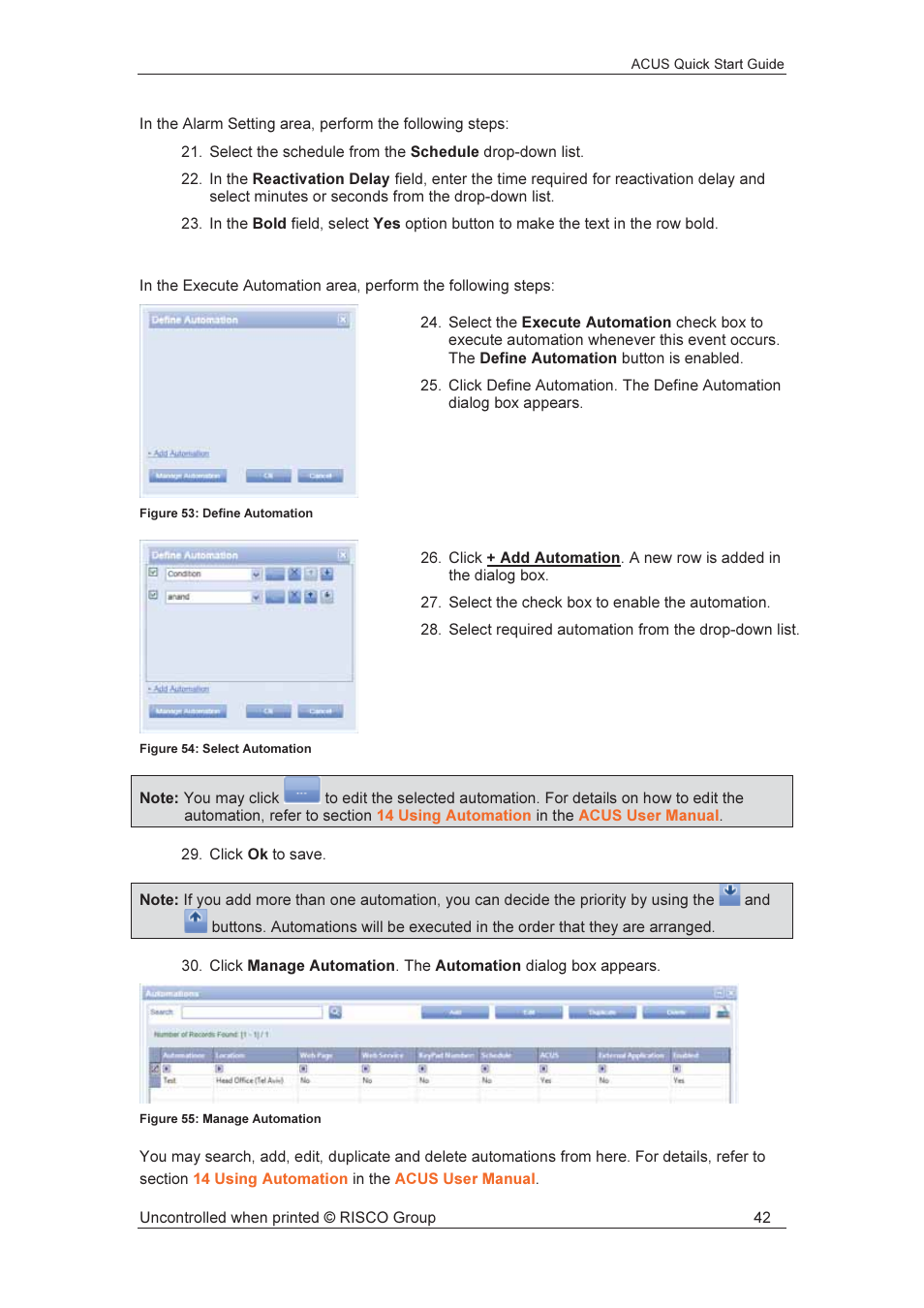 RISCO Group ACUS User Manual | Page 43 / 56