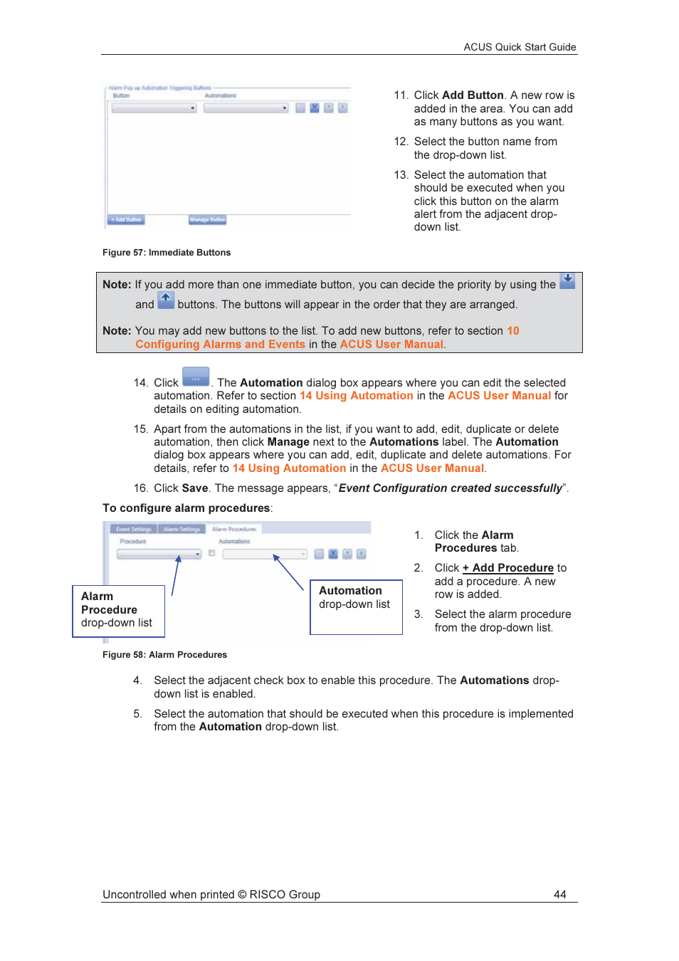RISCO Group ACUS User Manual | Page 45 / 56