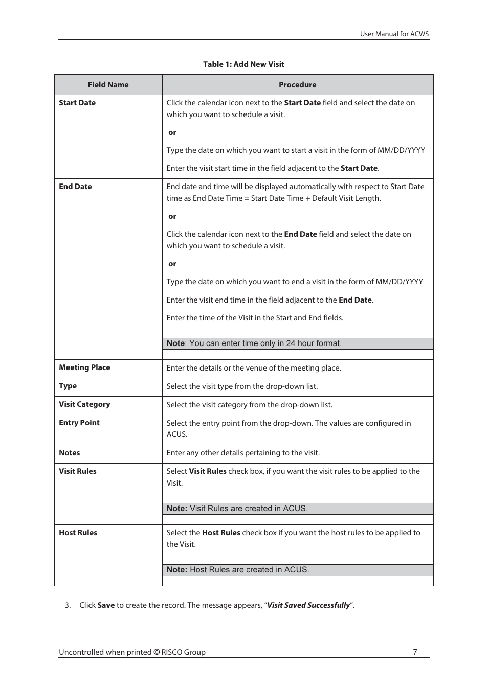 RISCO Group ACWS User Manual | Page 13 / 36