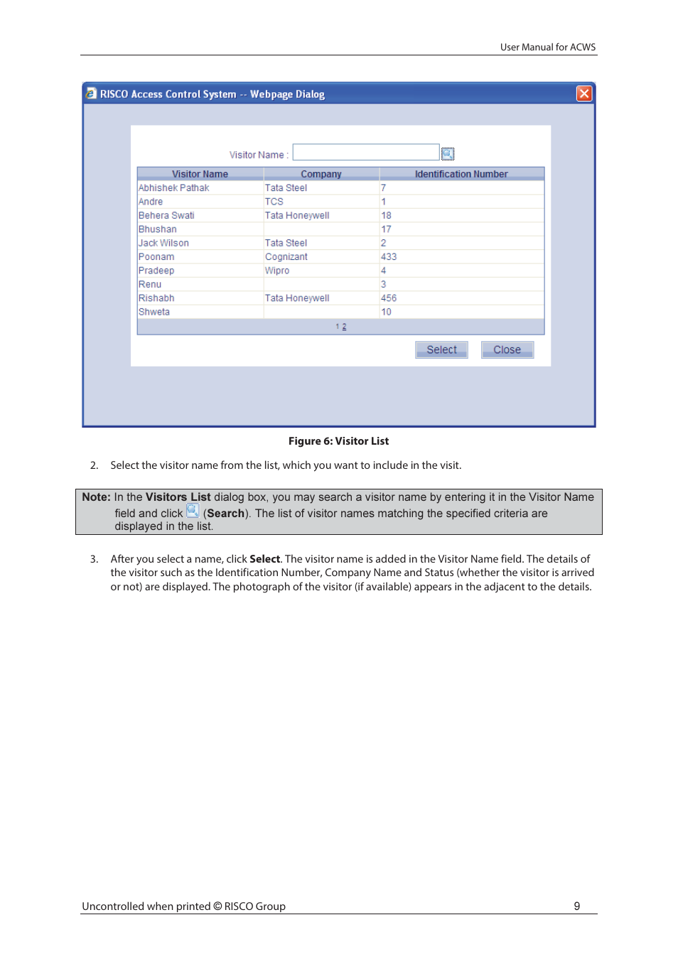 RISCO Group ACWS User Manual | Page 15 / 36