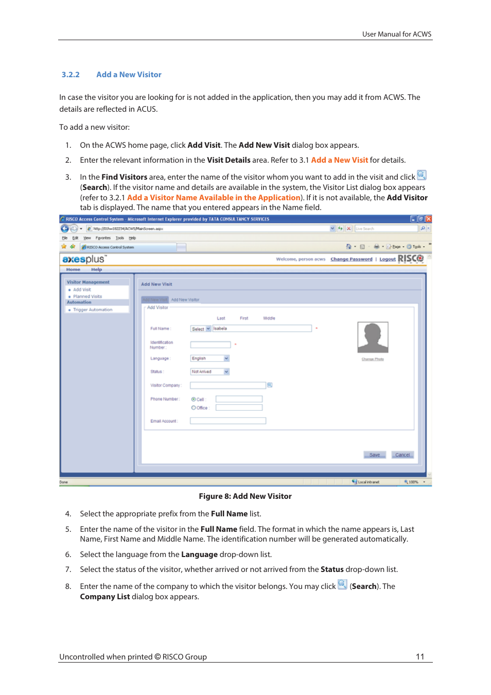 RISCO Group ACWS User Manual | Page 17 / 36
