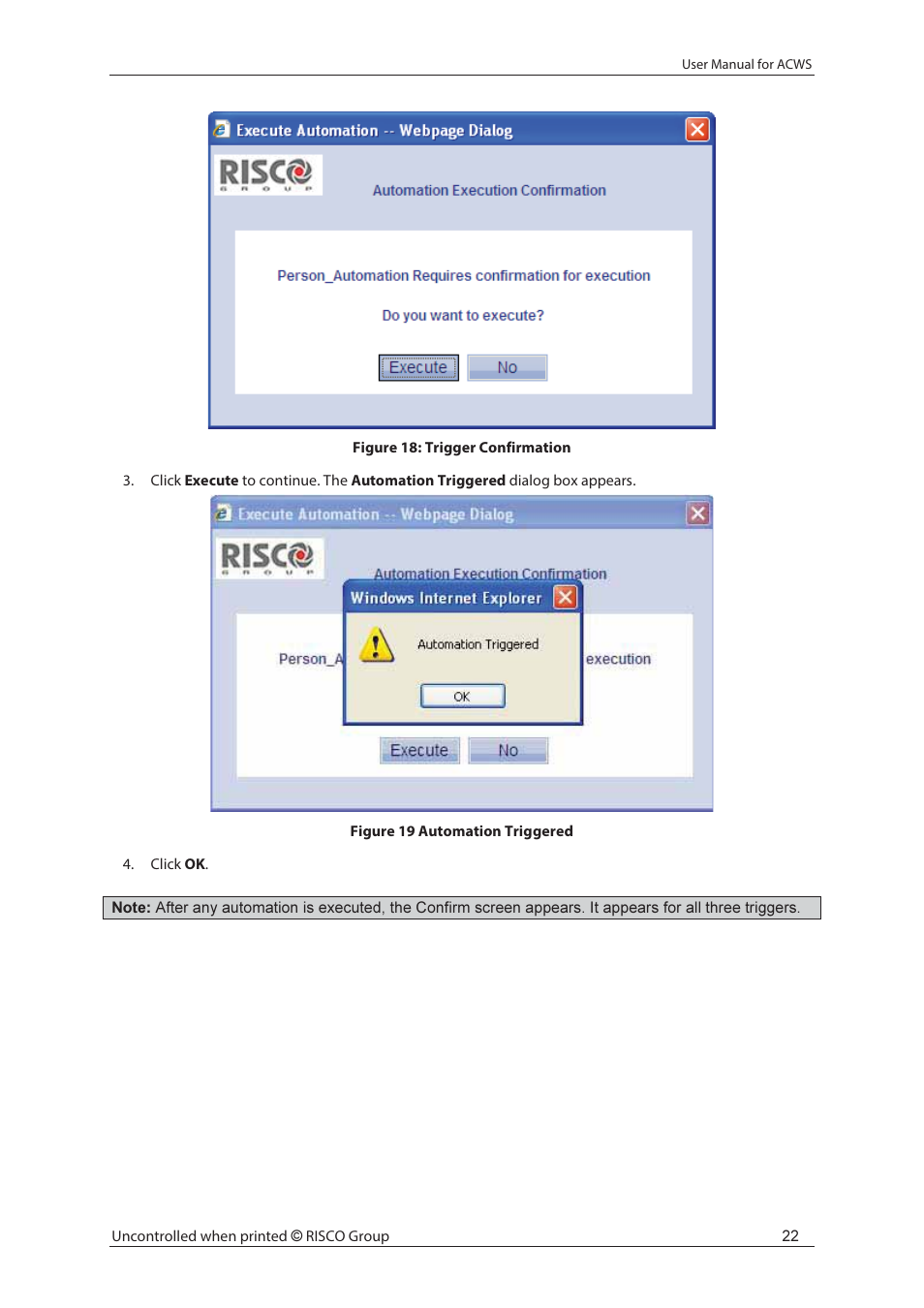 RISCO Group ACWS User Manual | Page 28 / 36