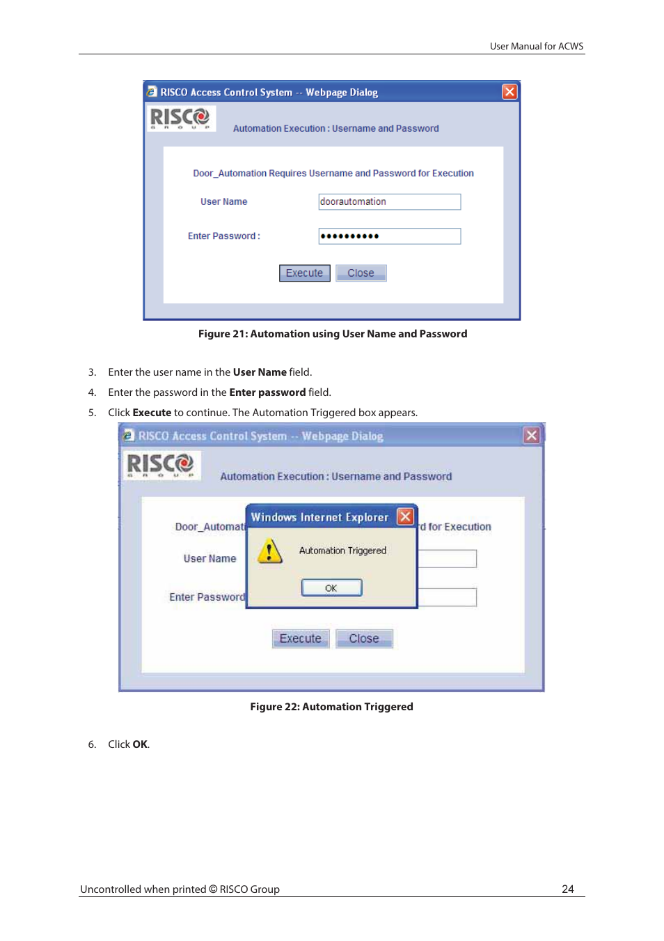 RISCO Group ACWS User Manual | Page 30 / 36