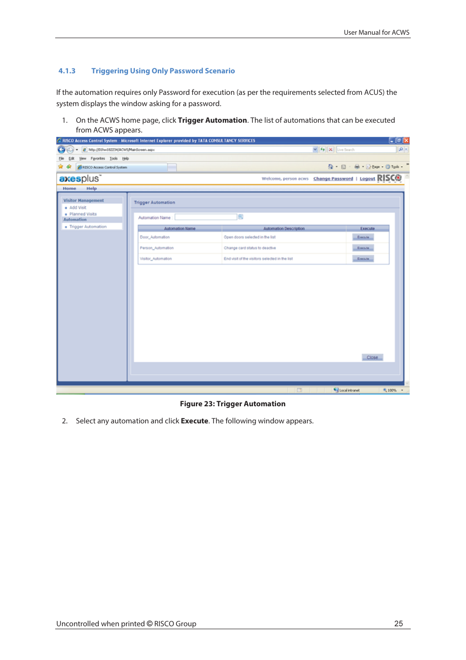 RISCO Group ACWS User Manual | Page 31 / 36