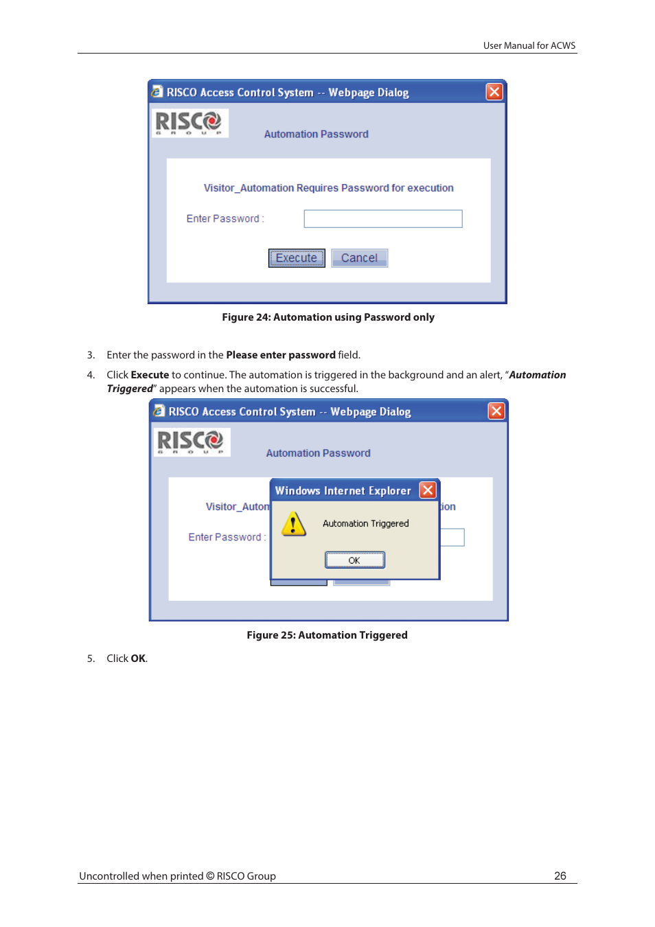 RISCO Group ACWS User Manual | Page 32 / 36