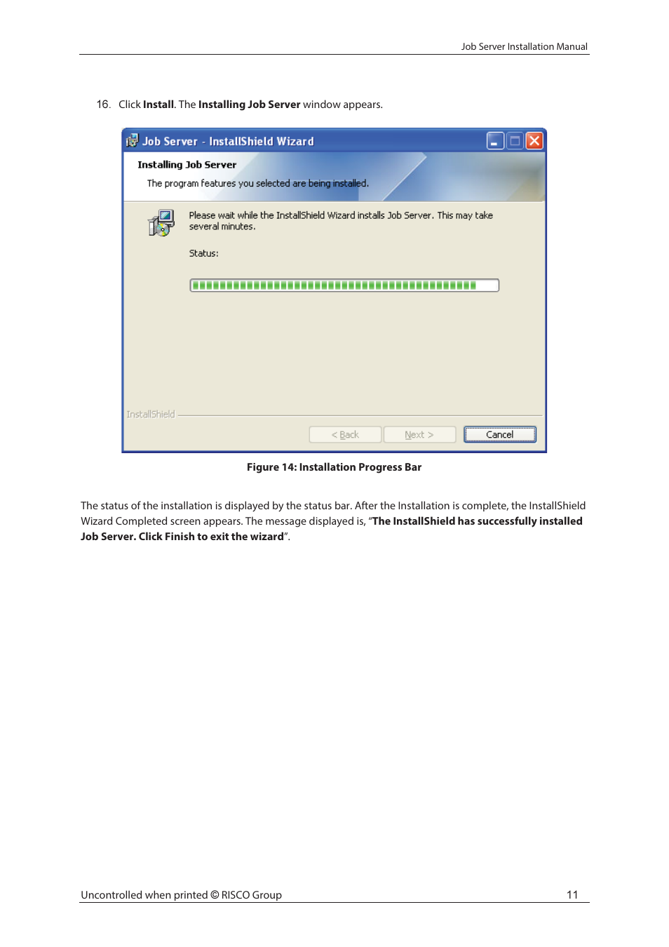RISCO Group Job Server Installer User Manual | Page 15 / 32
