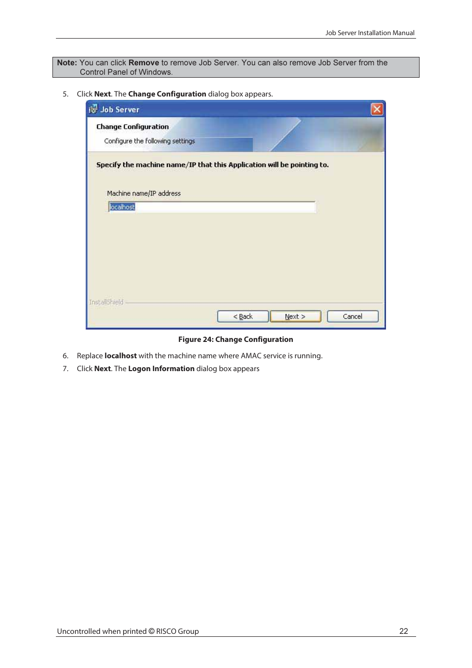 RISCO Group Job Server Installer User Manual | Page 26 / 32