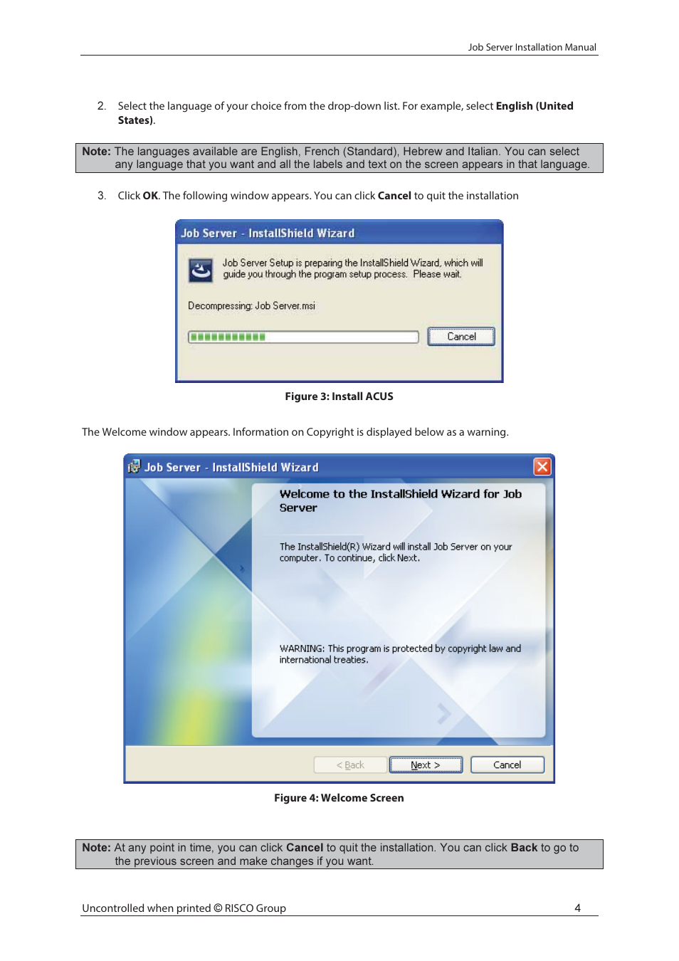 RISCO Group Job Server Installer User Manual | Page 8 / 32