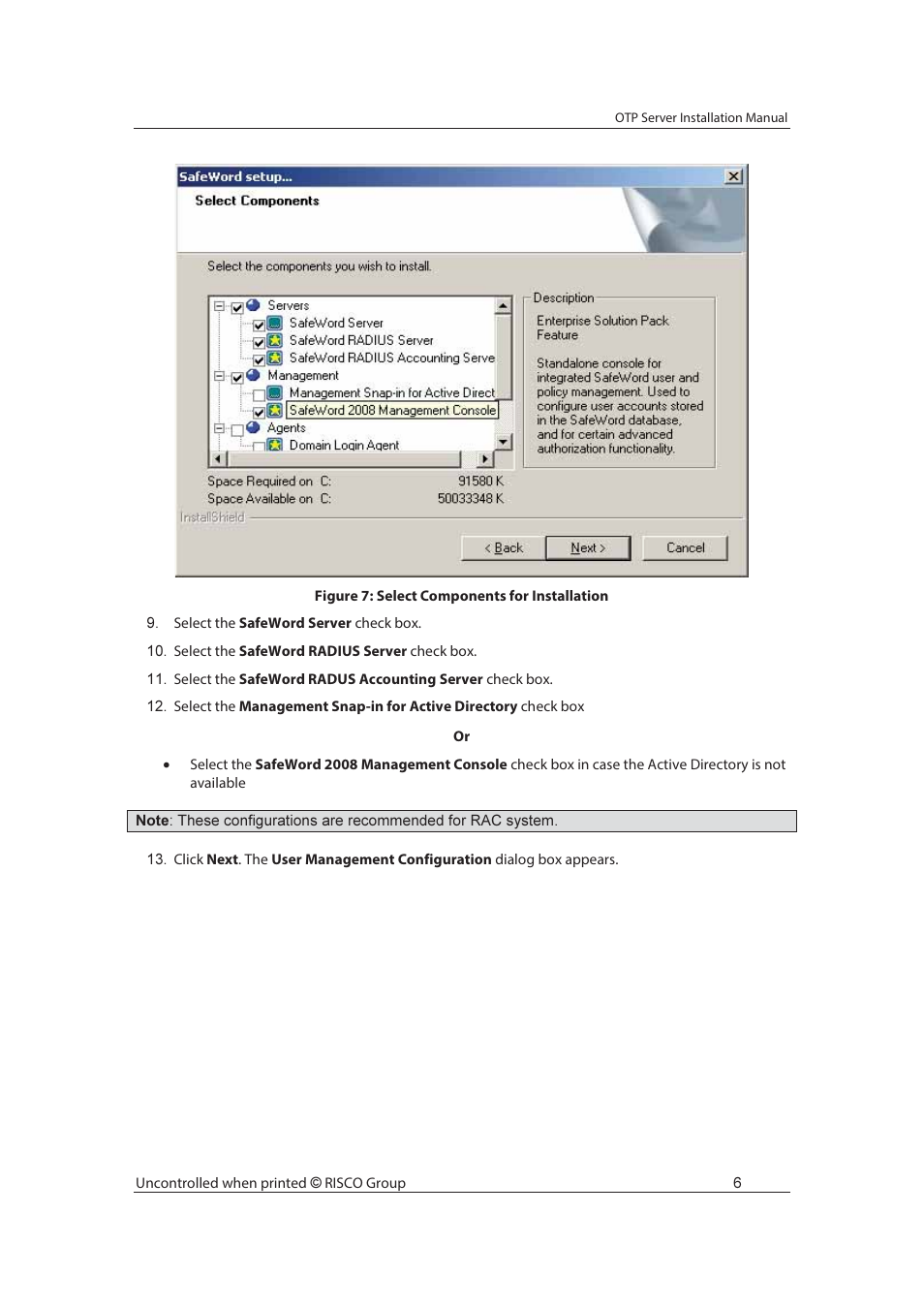 RISCO Group SafeWord OTP Server User Manual | Page 13 / 36