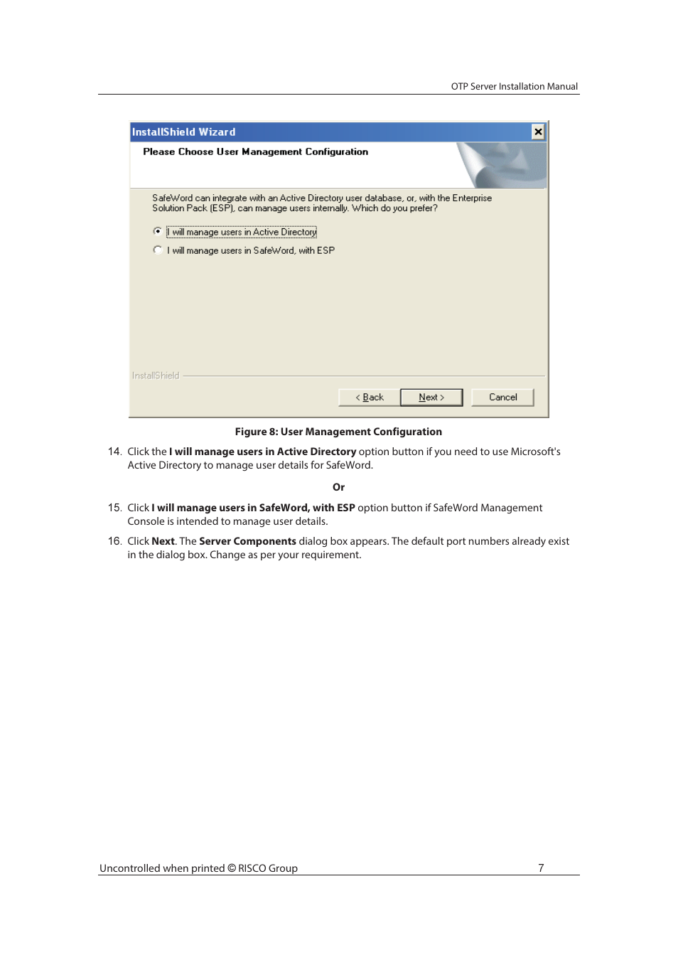 RISCO Group SafeWord OTP Server User Manual | Page 14 / 36