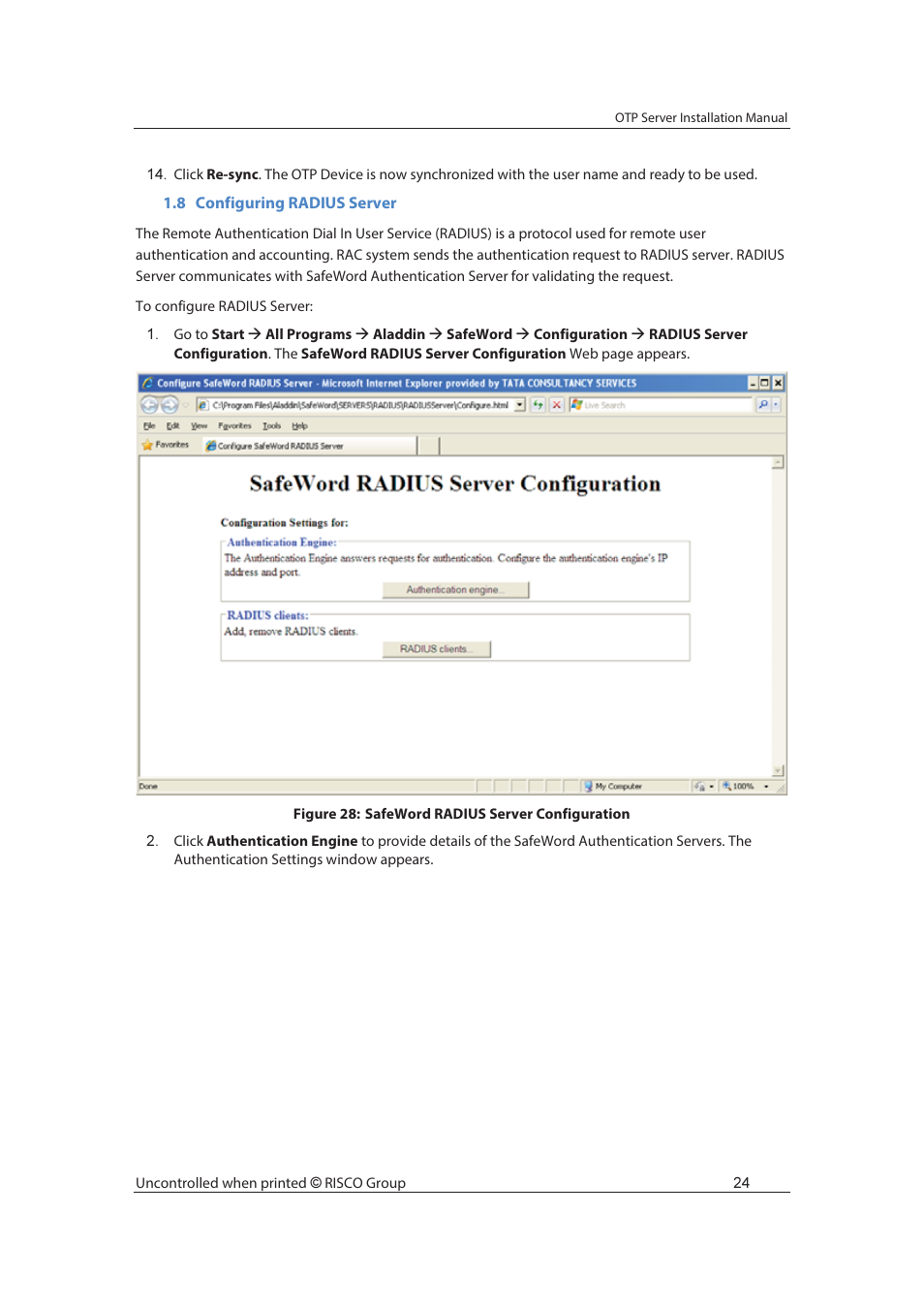 RISCO Group SafeWord OTP Server User Manual | Page 31 / 36