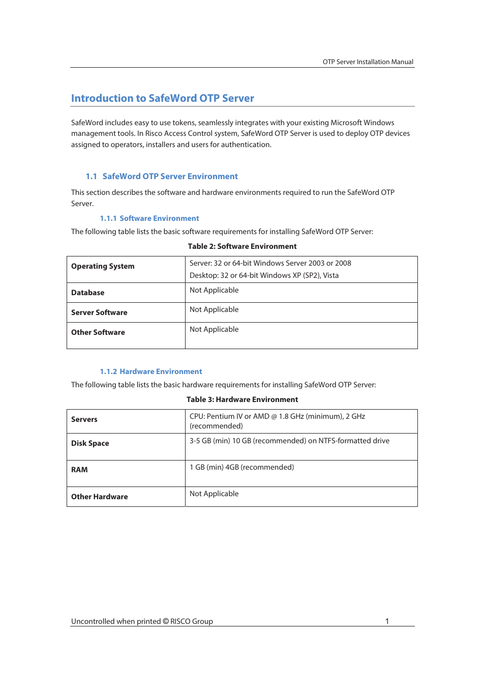 Introduction to safeword otp server | RISCO Group SafeWord OTP Server User Manual | Page 8 / 36