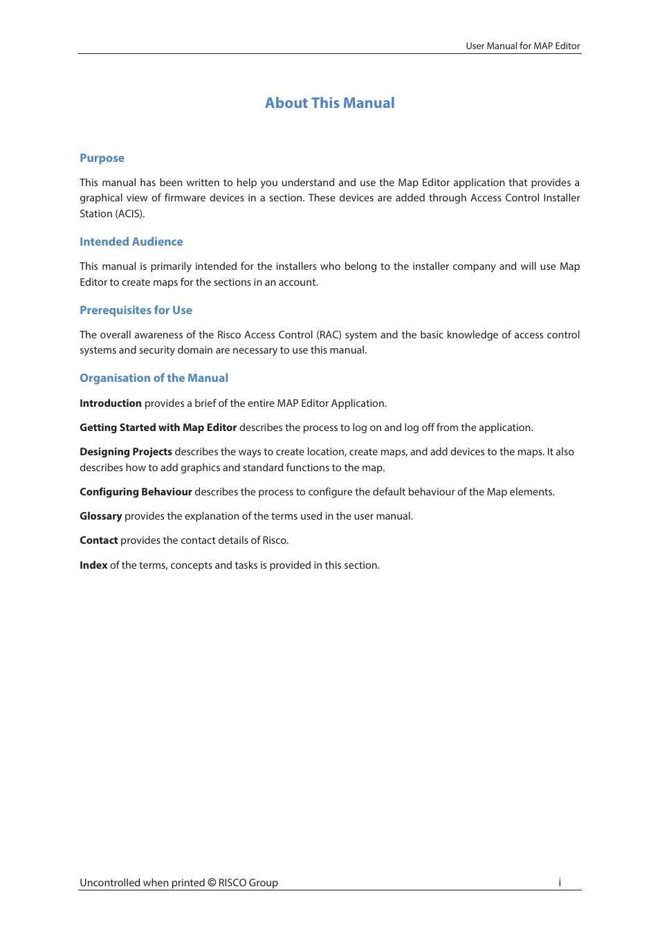 About this manual | RISCO Group axesplus® MAP Editor User Manual | Page 2 / 68