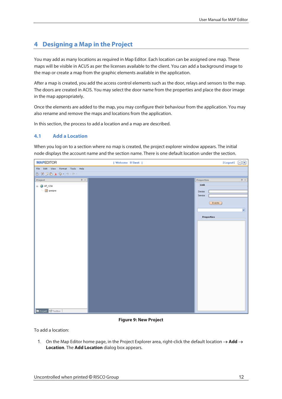 4designing a map in the project | RISCO Group axesplus® MAP Editor User Manual | Page 20 / 68