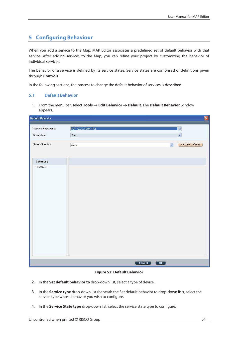 5configuring behaviour | RISCO Group axesplus® MAP Editor User Manual | Page 62 / 68