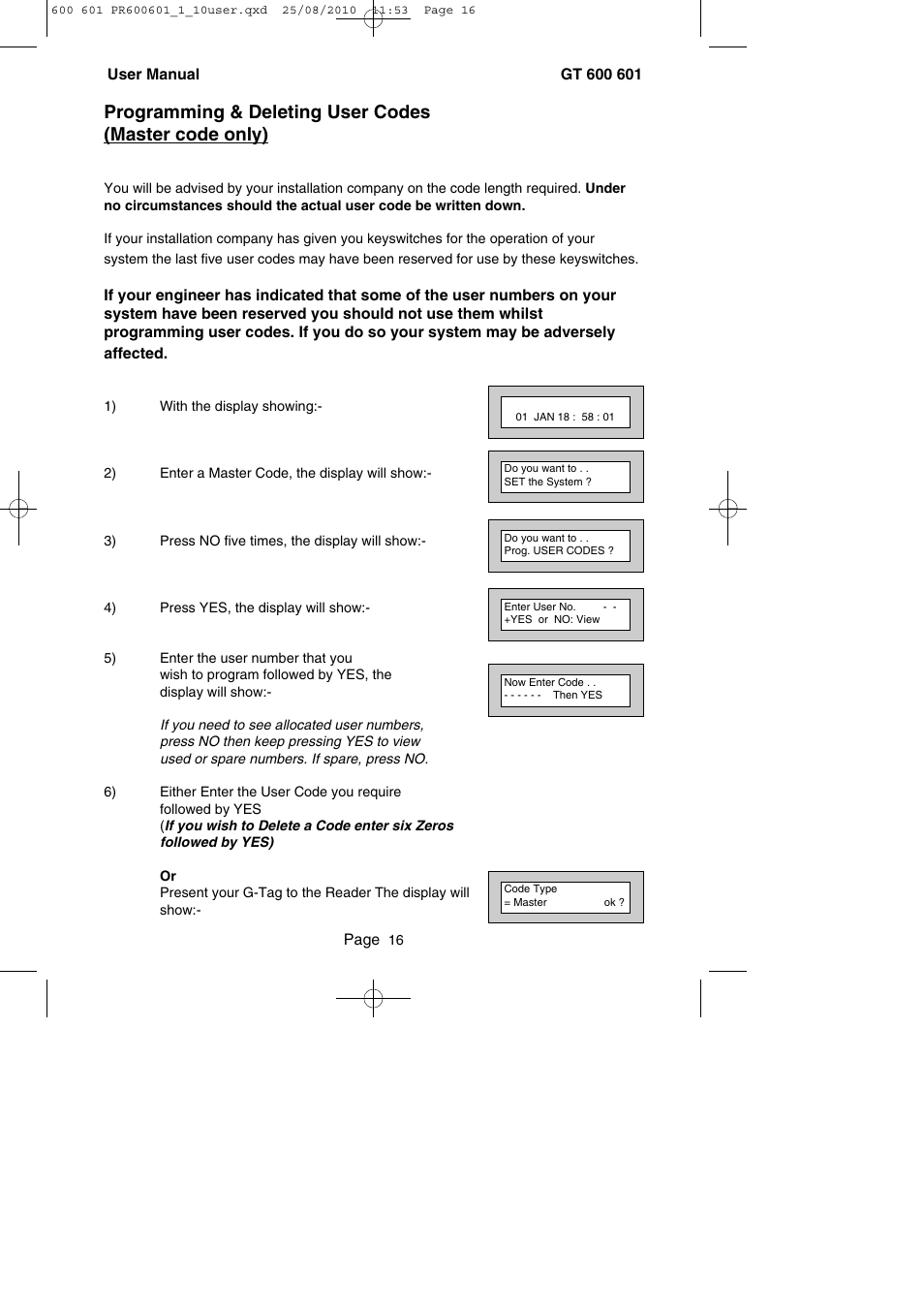 RISCO Group GT 600 User Manual | Page 17 / 56