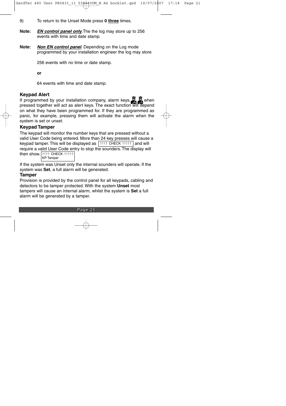 RISCO Group GT480 User Manual | Page 23 / 29