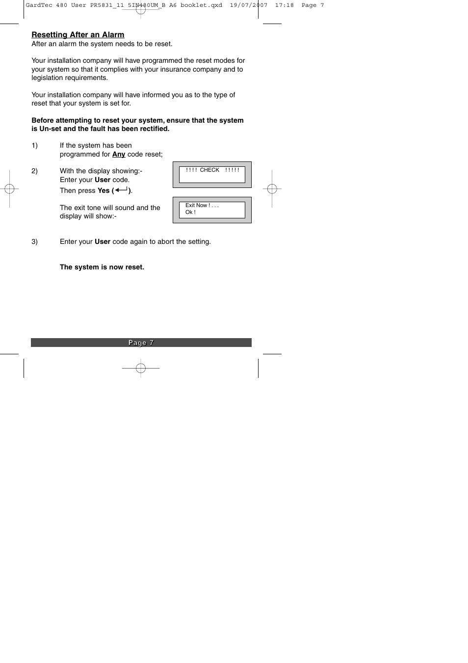 RISCO Group GT480 User Manual | Page 9 / 29