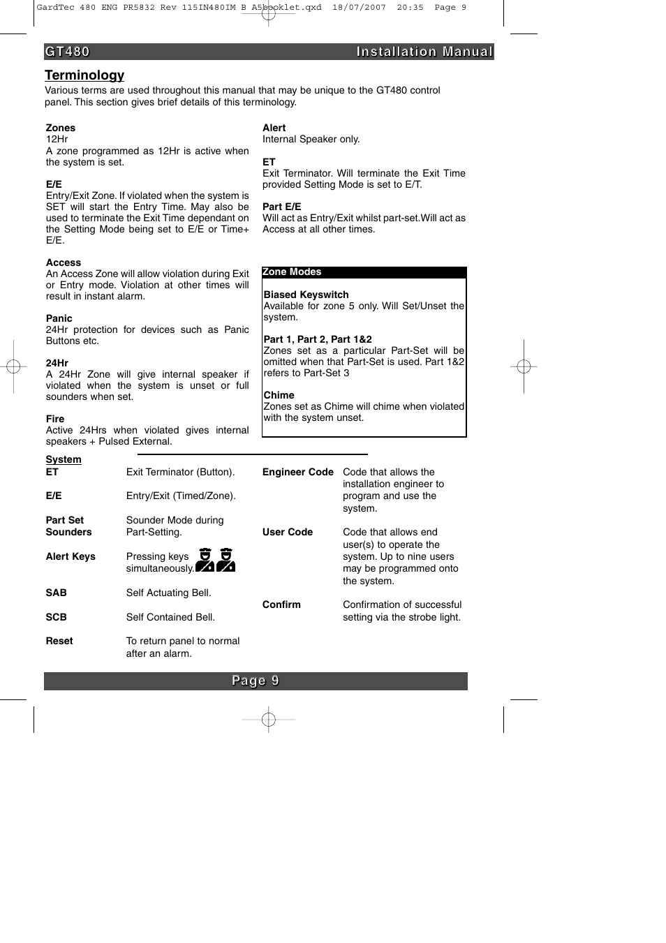 RISCO Group GT480 User Manual | Page 12 / 28