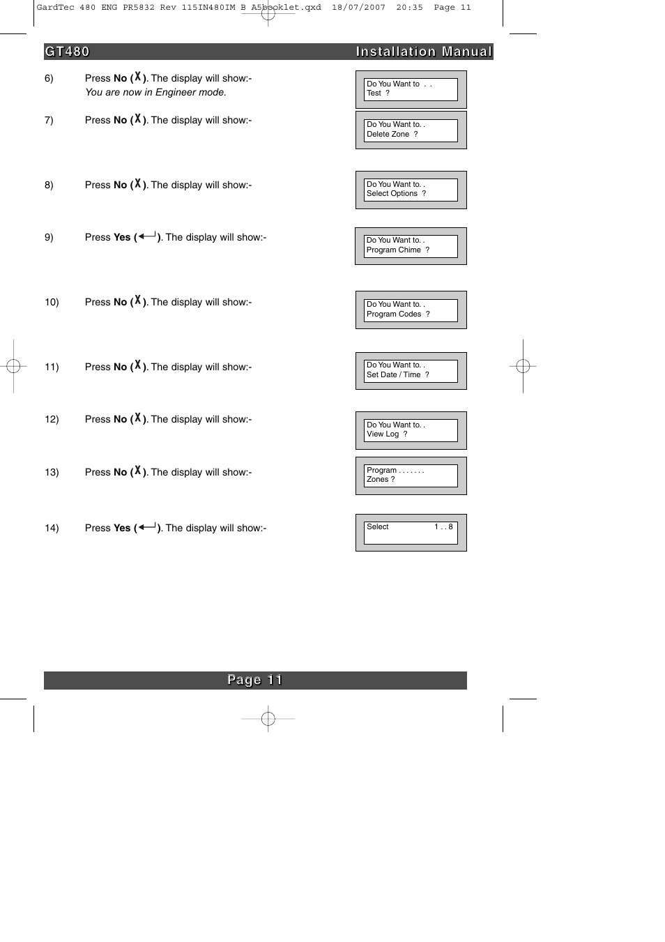 RISCO Group GT480 User Manual | Page 14 / 28