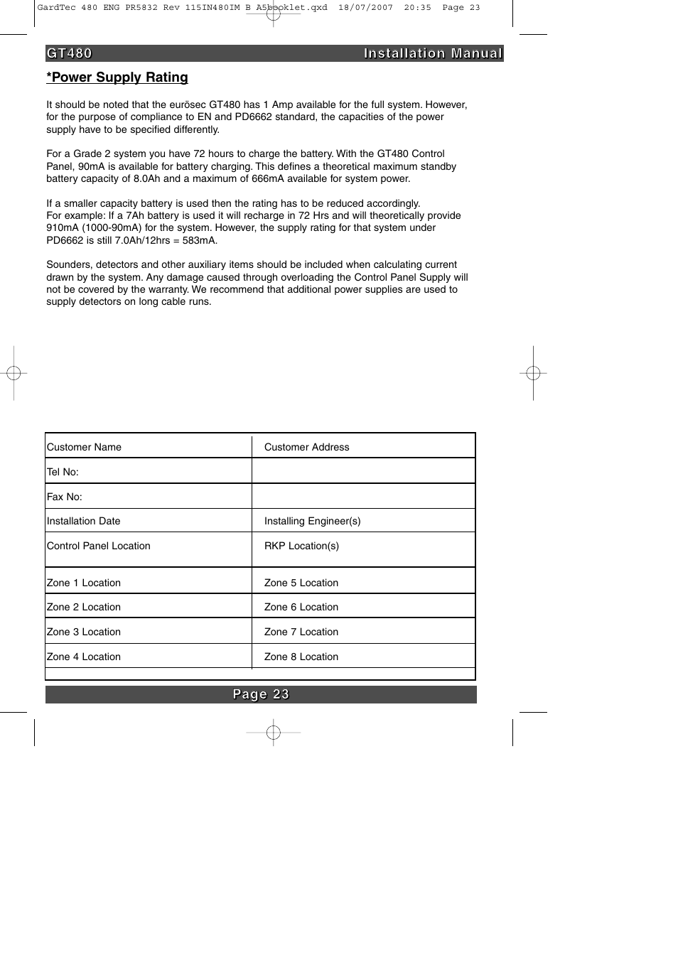 RISCO Group GT480 User Manual | Page 26 / 28