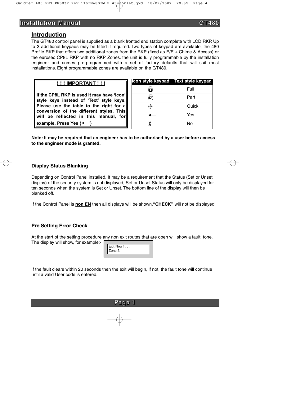 RISCO Group GT480 User Manual | Page 4 / 28