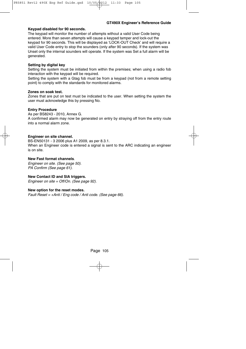 RISCO Group Gardtec 490X User Manual | Page 106 / 108