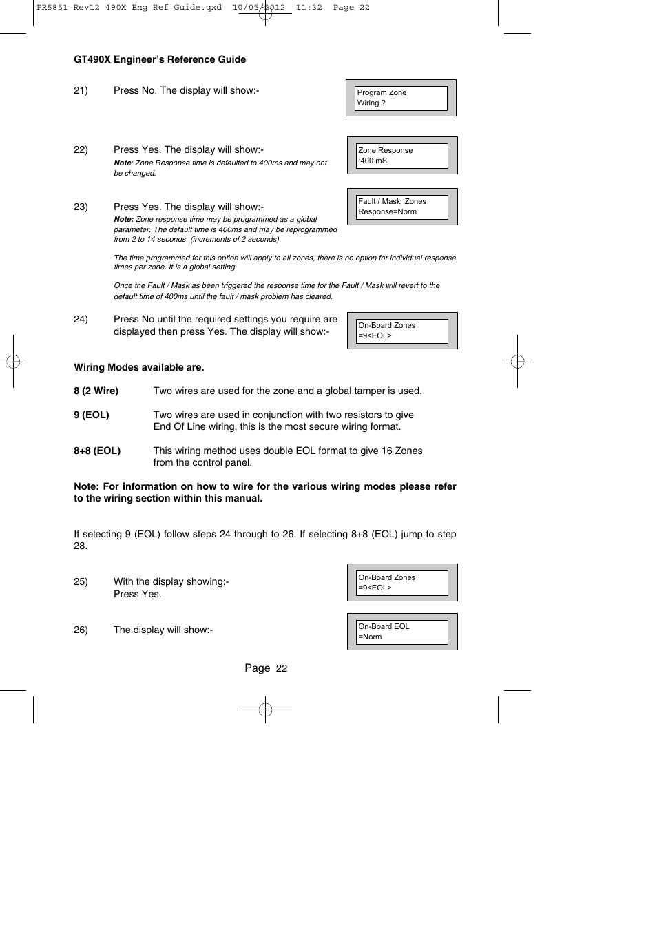RISCO Group Gardtec 490X User Manual | Page 23 / 108