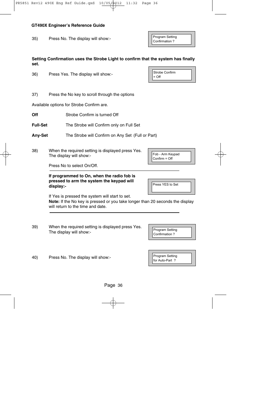 RISCO Group Gardtec 490X User Manual | Page 37 / 108