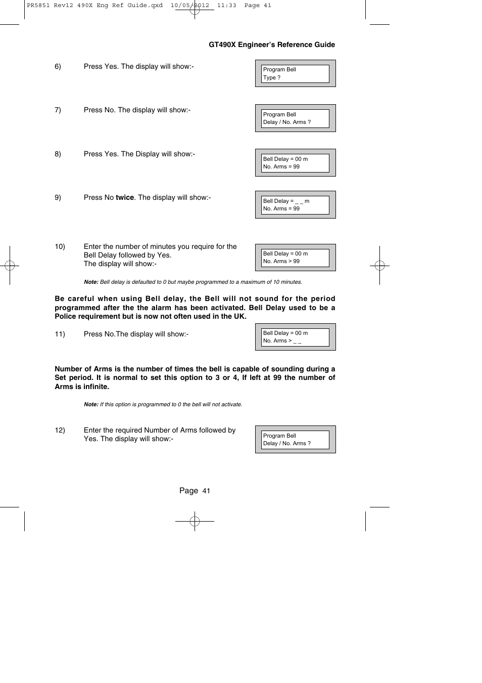 Page | RISCO Group Gardtec 490X User Manual | Page 42 / 108