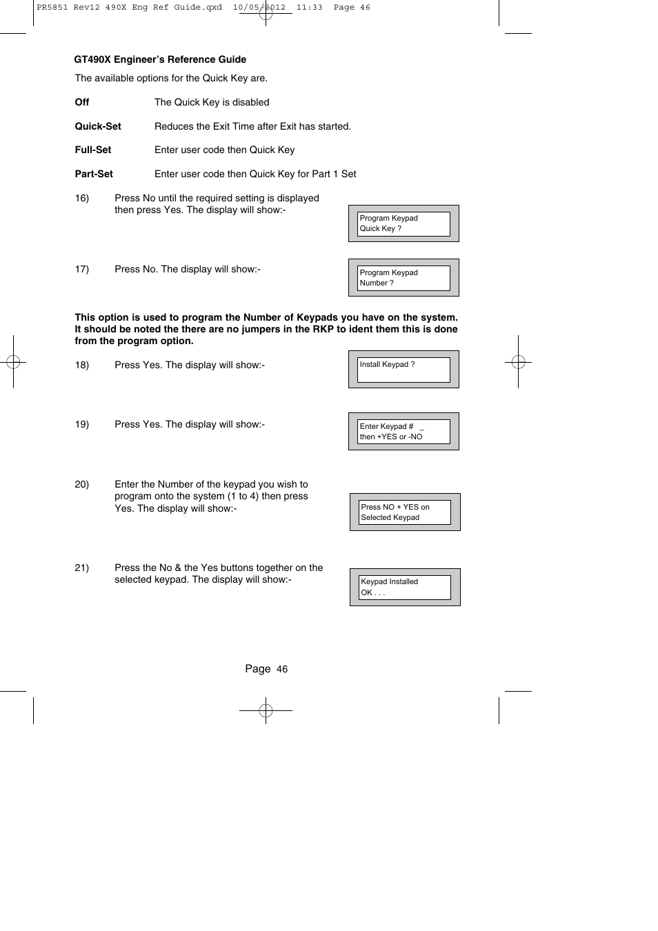 RISCO Group Gardtec 490X User Manual | Page 47 / 108