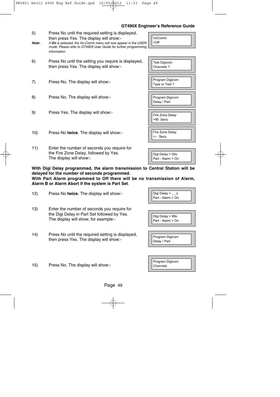 Page | RISCO Group Gardtec 490X User Manual | Page 50 / 108