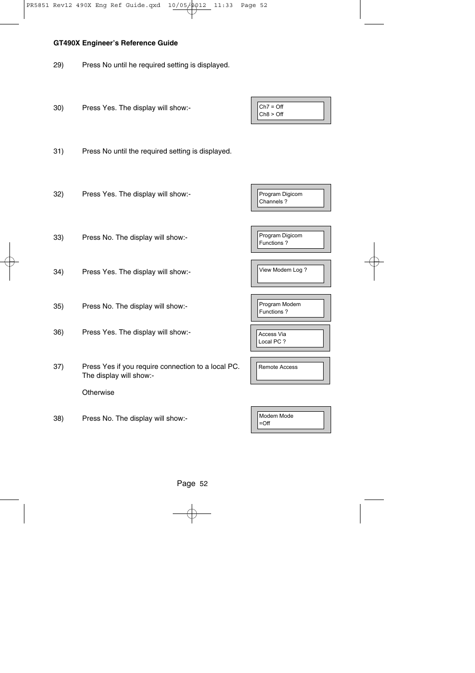 RISCO Group Gardtec 490X User Manual | Page 53 / 108