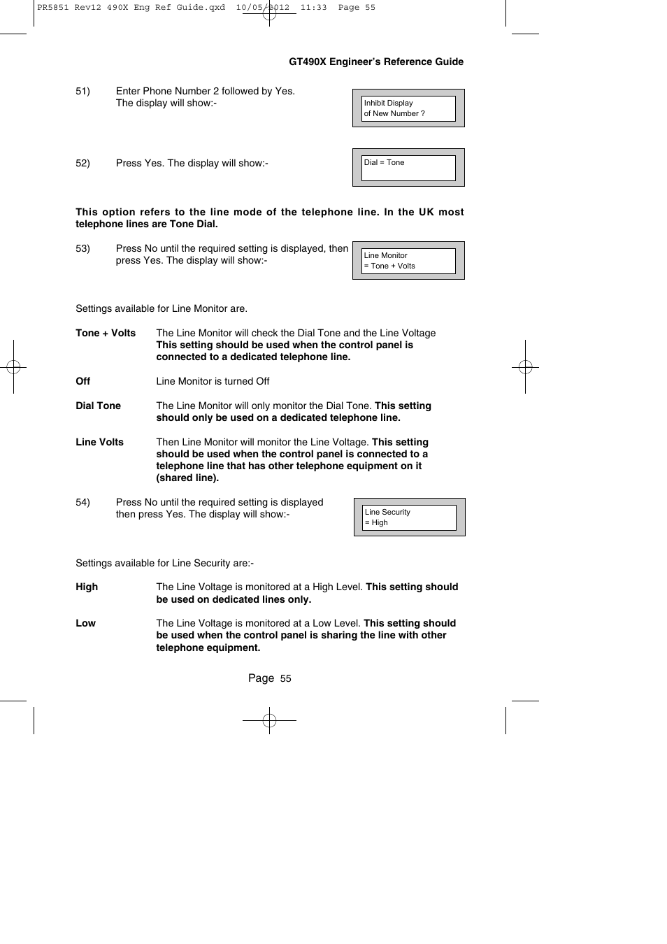 RISCO Group Gardtec 490X User Manual | Page 56 / 108