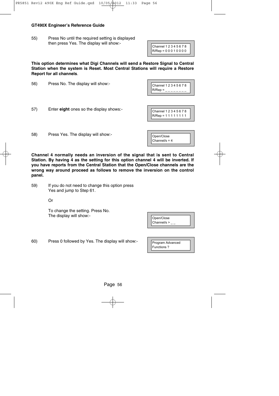 RISCO Group Gardtec 490X User Manual | Page 57 / 108