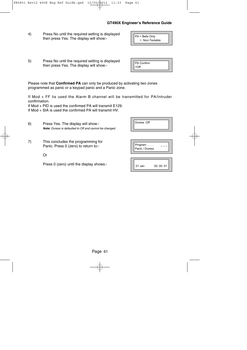 Page | RISCO Group Gardtec 490X User Manual | Page 62 / 108
