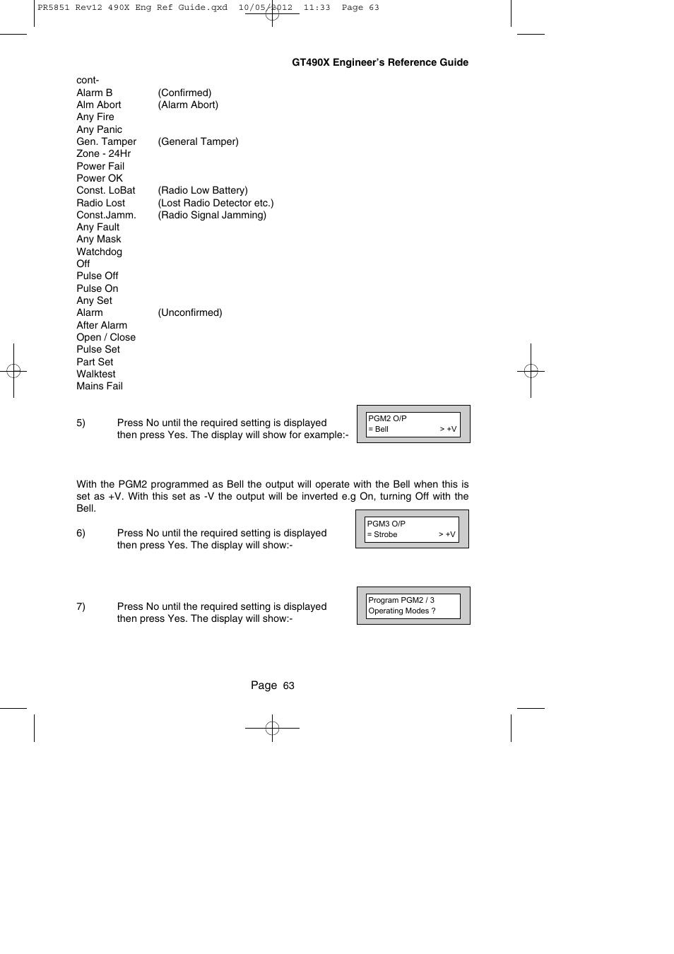 RISCO Group Gardtec 490X User Manual | Page 64 / 108