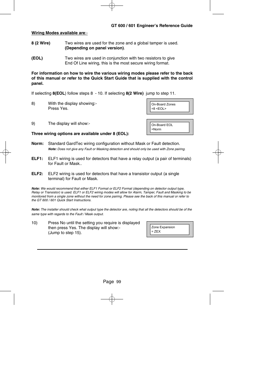 RISCO Group Gardtec GT600 User Manual | Page 101 / 128