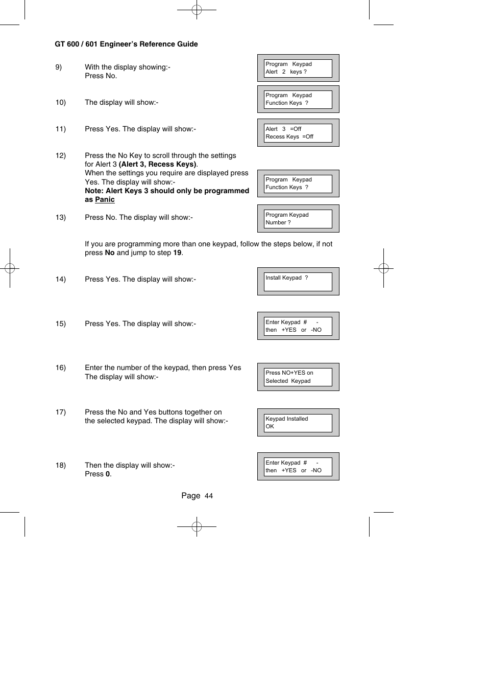 Page | RISCO Group Gardtec GT600 User Manual | Page 46 / 128