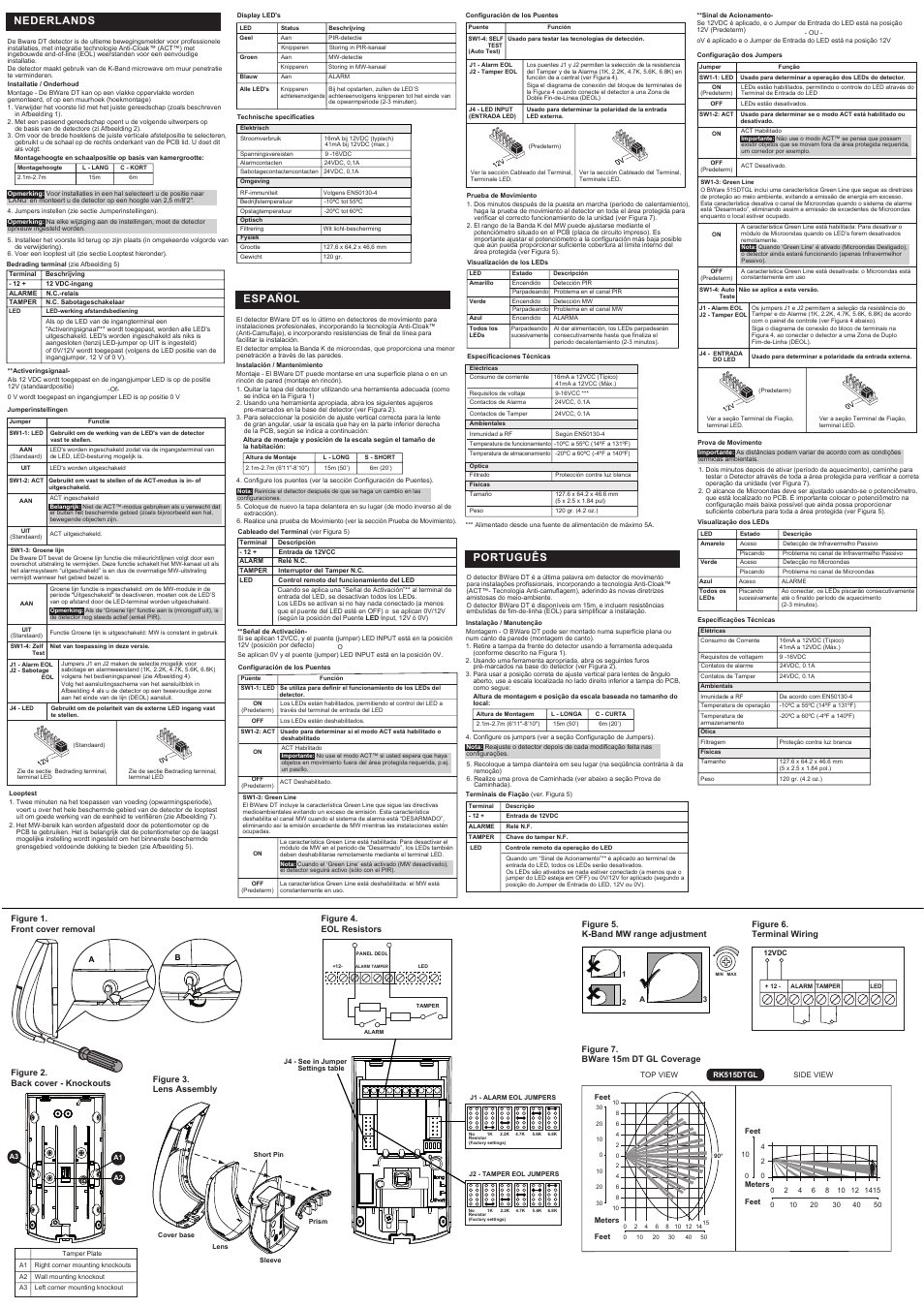 Nederlands, Español, Português | RISCO Group BWare K-Band DT Grade 2 User Manual | Page 2 / 2