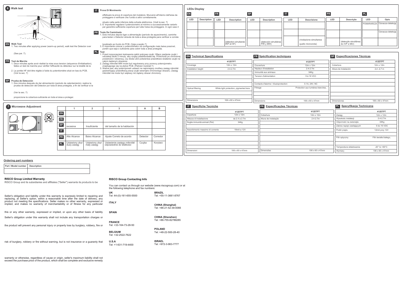 RISCO Group DIGI-SENSE 412DT PET User Manual | Page 2 / 2