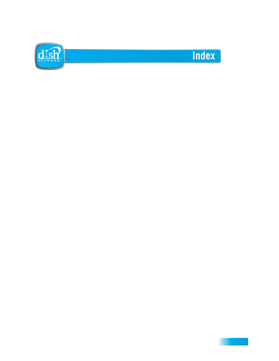 Index | Dish Network DuoDVR ViP 722_TOC User Manual | Page 125 / 158