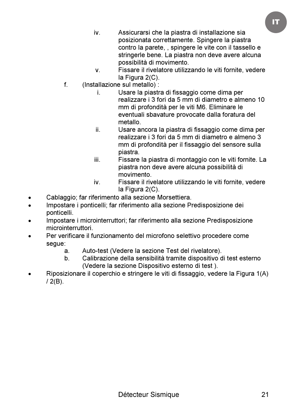 RISCO Group SEISMIC Detector RK66S User Manual | Page 21 / 60