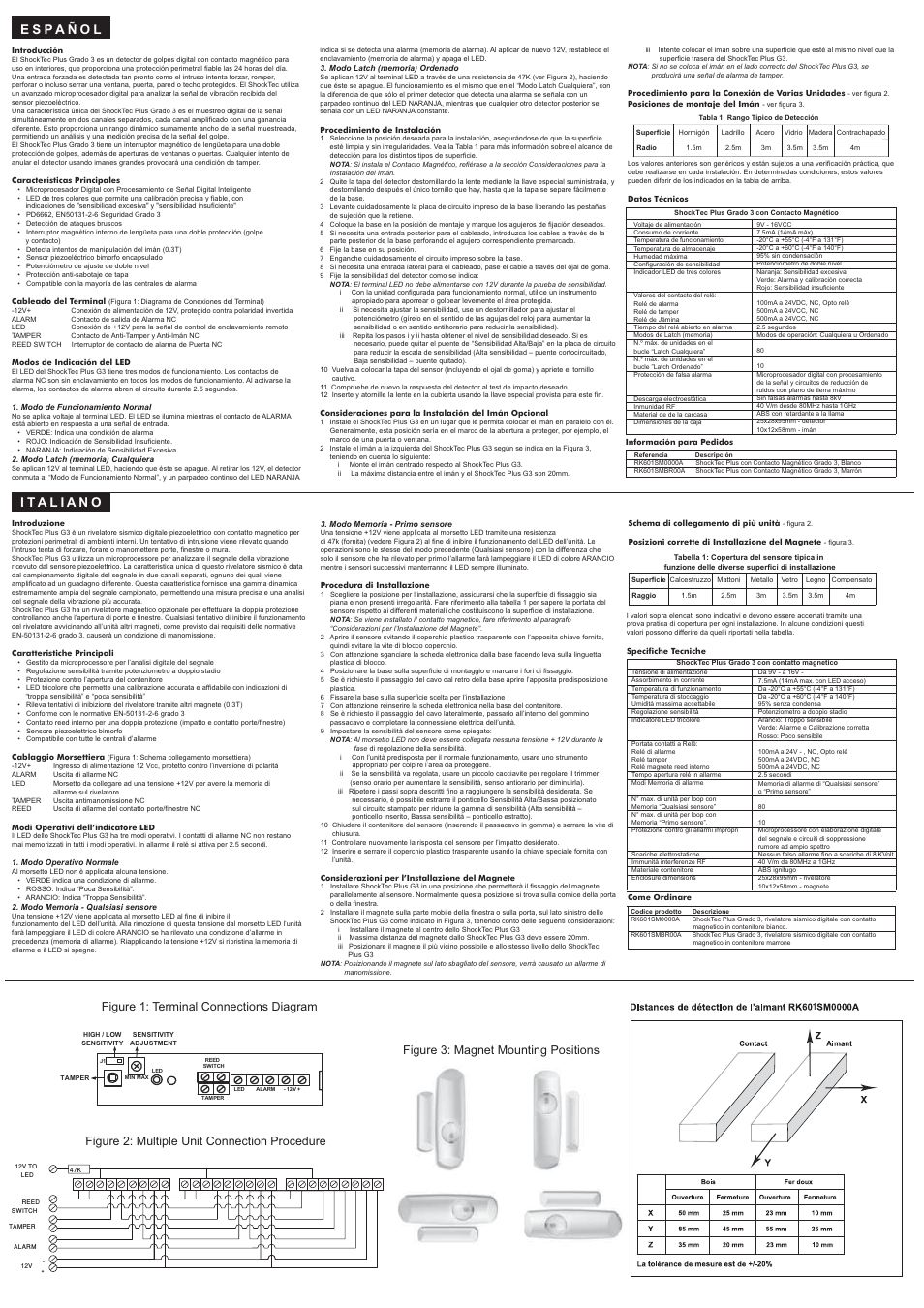 Figure 1: terminal connections diagram | RISCO Group ShockTec Plus G3 Digital Shock User Manual | Page 2 / 2