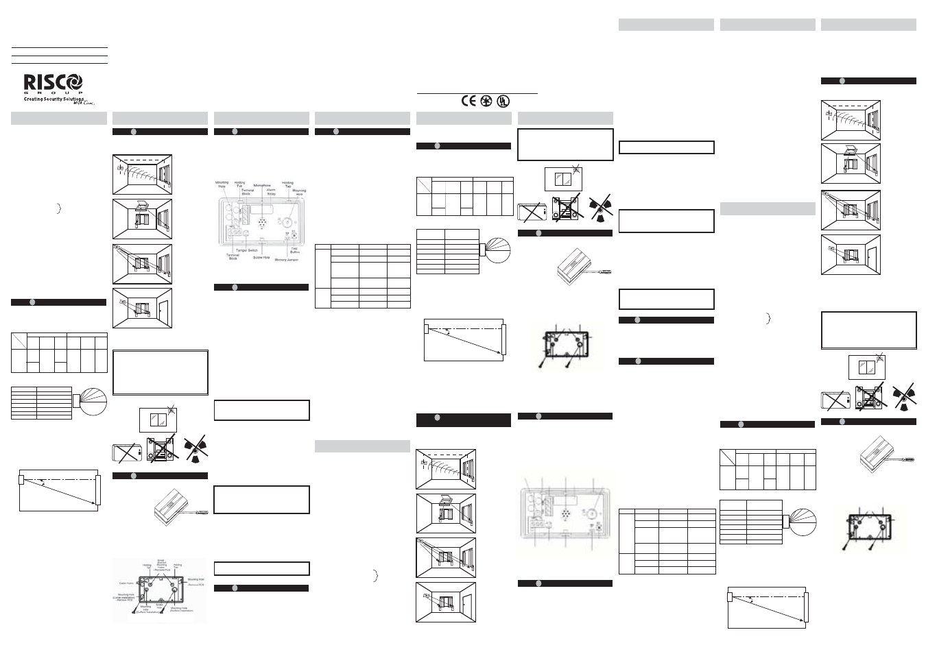 RISCO Group Vitron Acoustic Glass-Break Detector User Manual | 2 pages