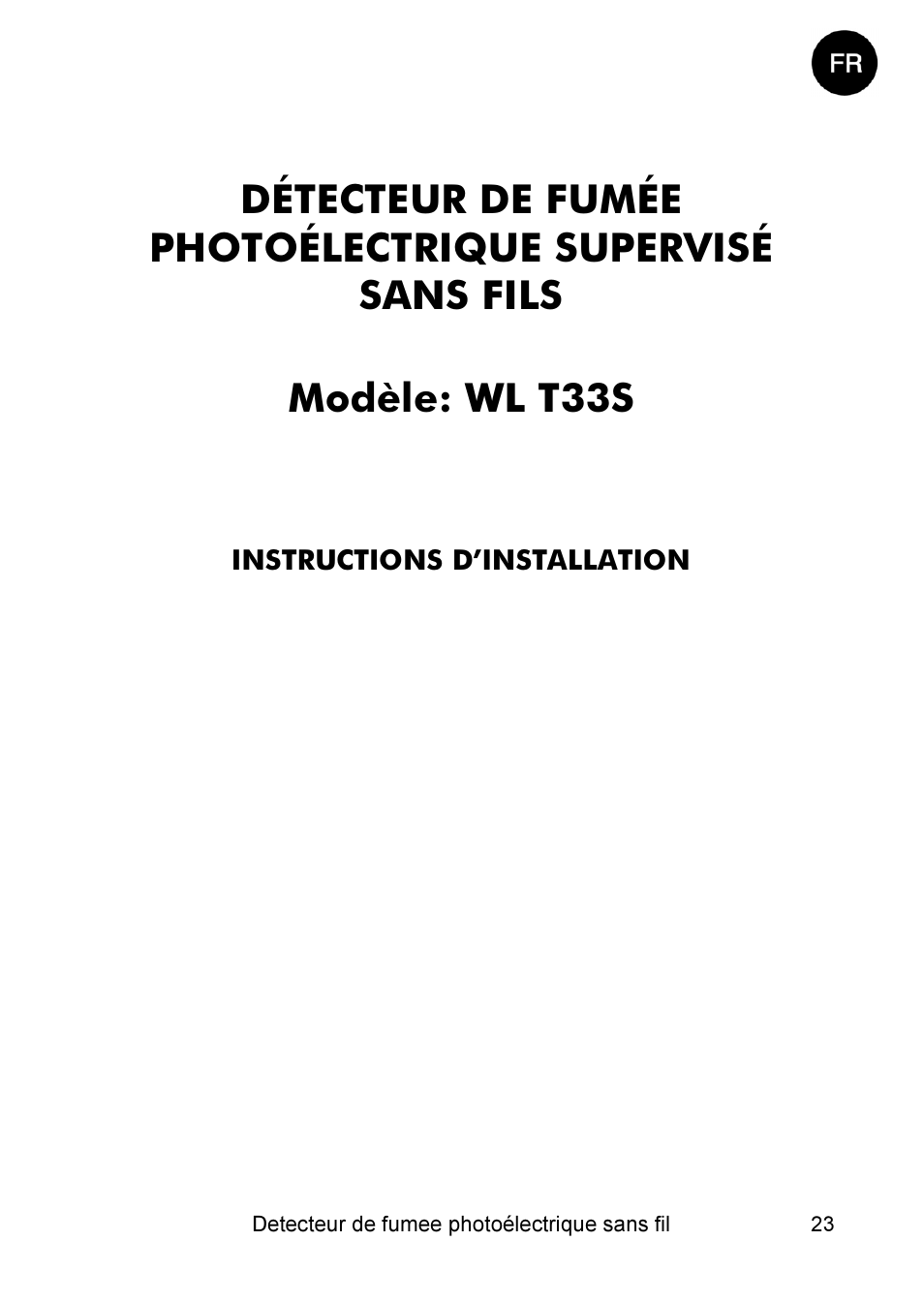 Modèle: wl t33s | RISCO Group WL Supervised Smoke User Manual | Page 23 / 56