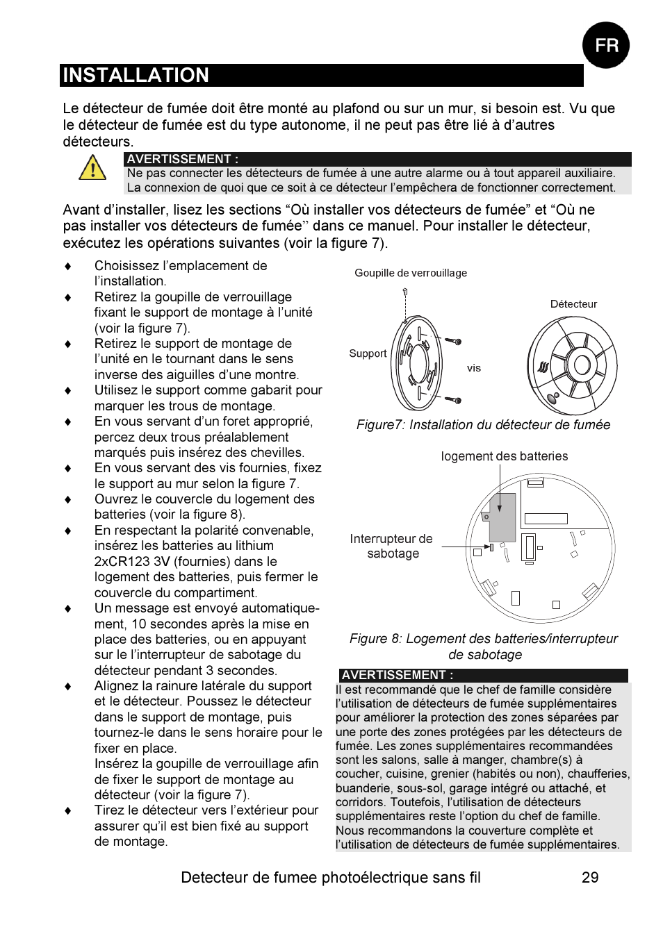 Installation | RISCO Group WL Supervised Smoke User Manual | Page 29 / 56